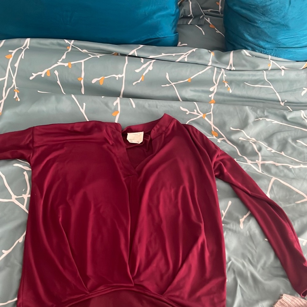 Burgundy top